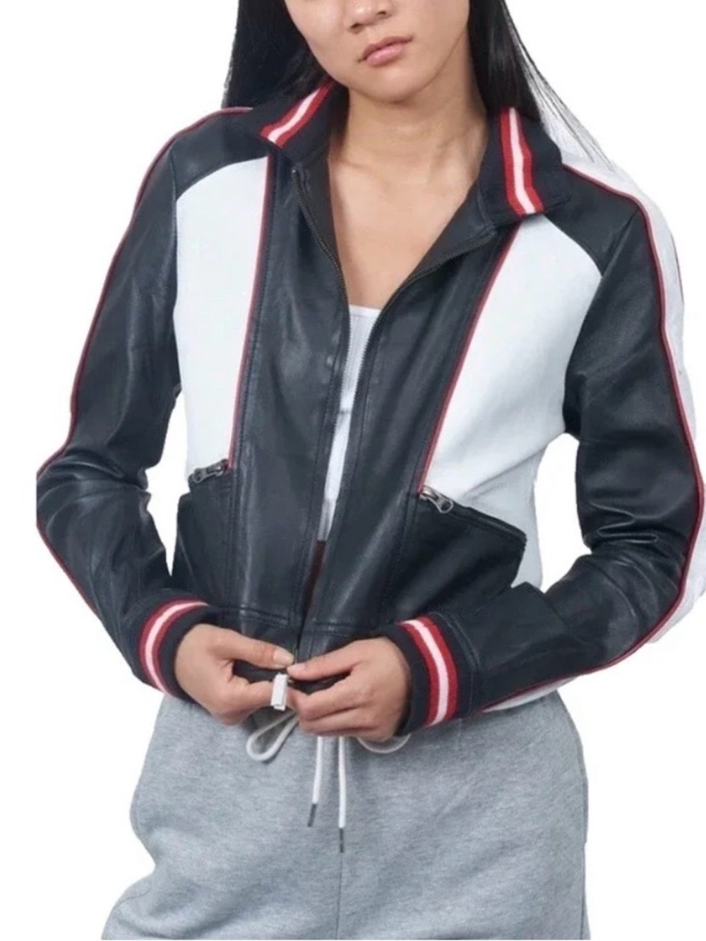 JKT 100% Genuine Leather Racing Jacket
